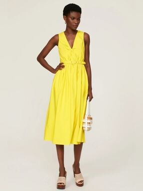 Toccin Women's Twist Front Dress in Yellow, Size 8, $445